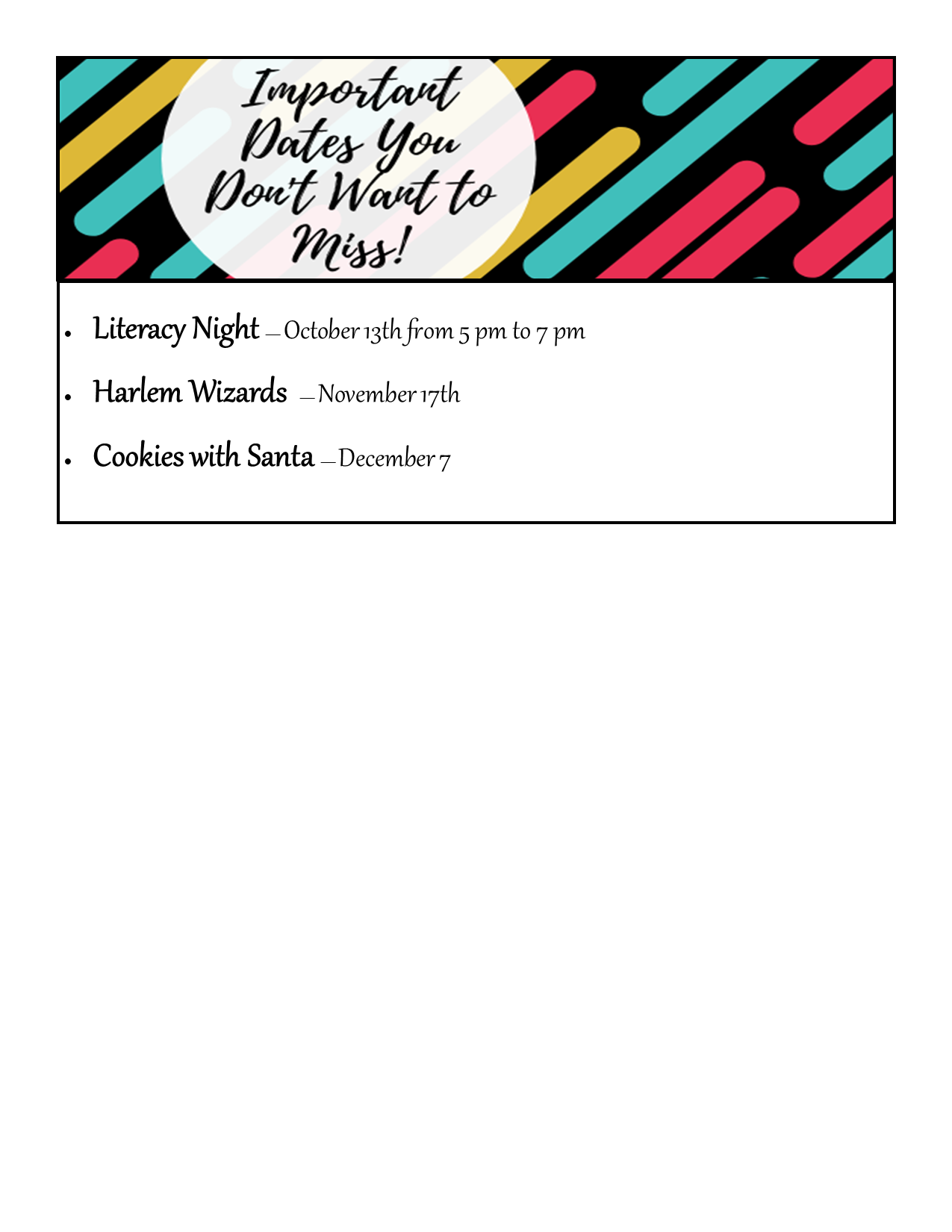 Upcoming Events